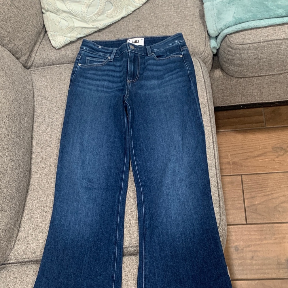 PAIGE Women's Dark Blue Flare Jeans,price firm,13x42 inch